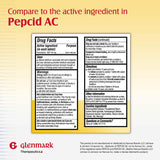 Glenmark Therapeutics famotidina 20 mg, caja: empaque listo para uso diario.