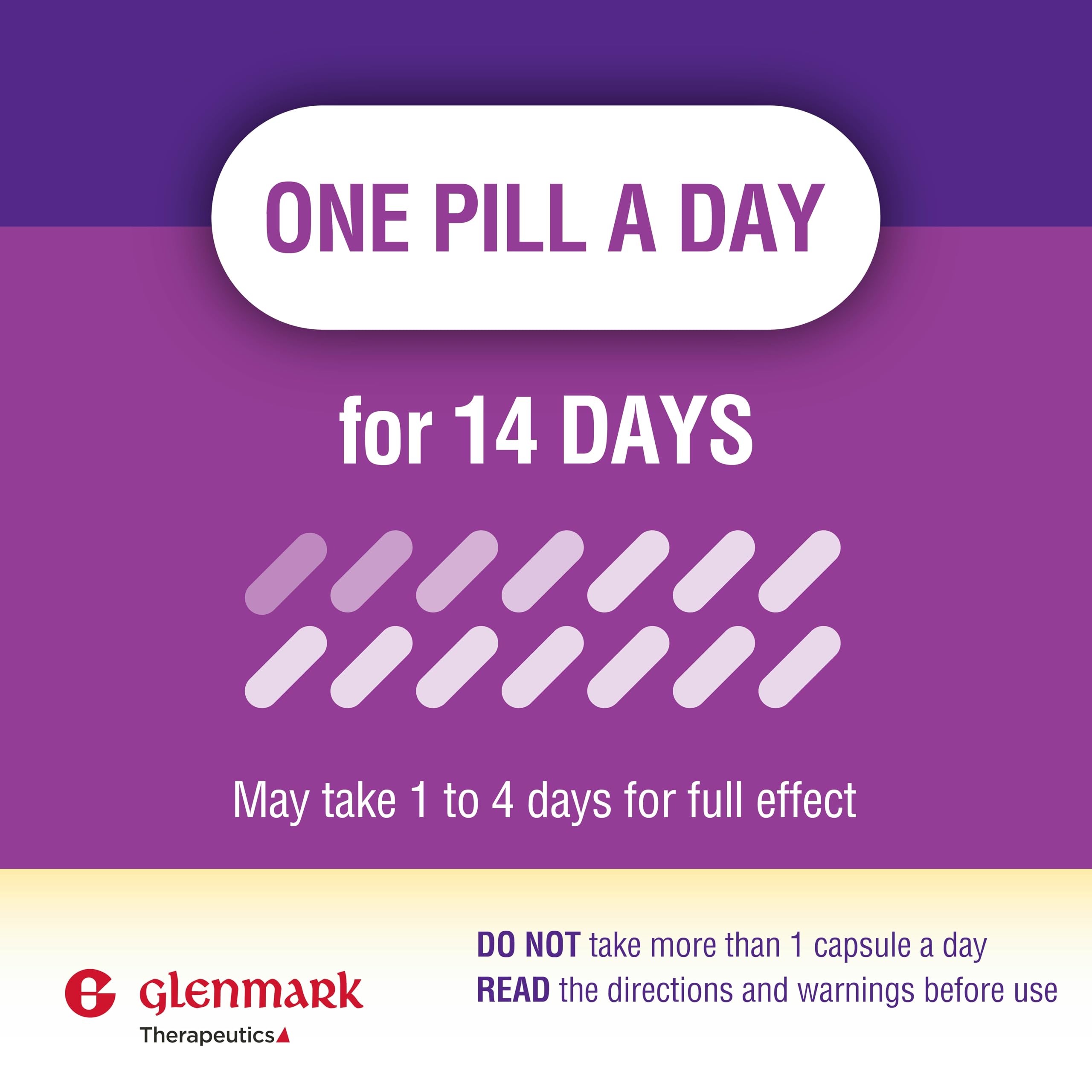 Glenmark Therapeutics Esomeprazol, etiqueta con información de dosis