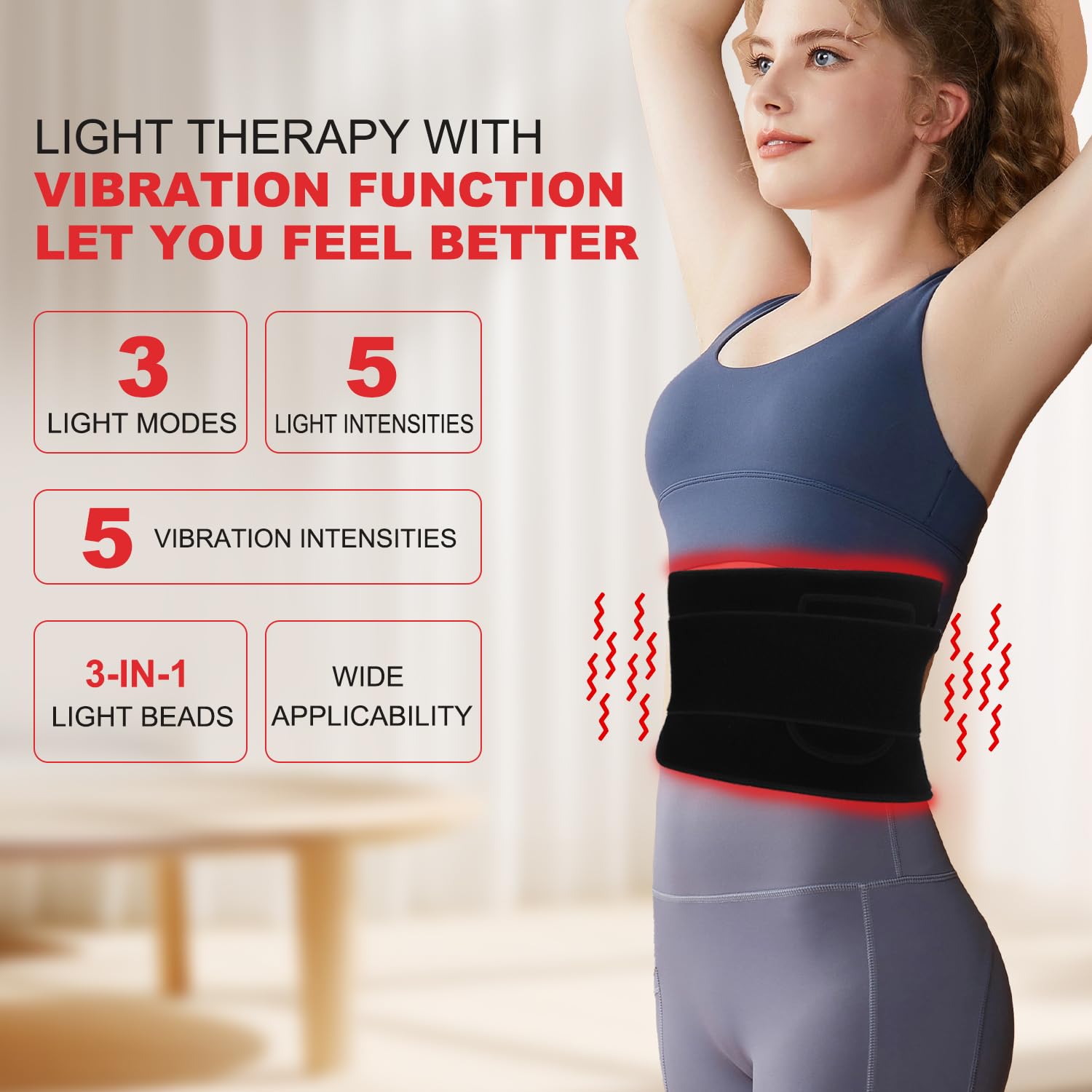 GLOHFAN Cinturón con masaje por vibración para mayor relajación