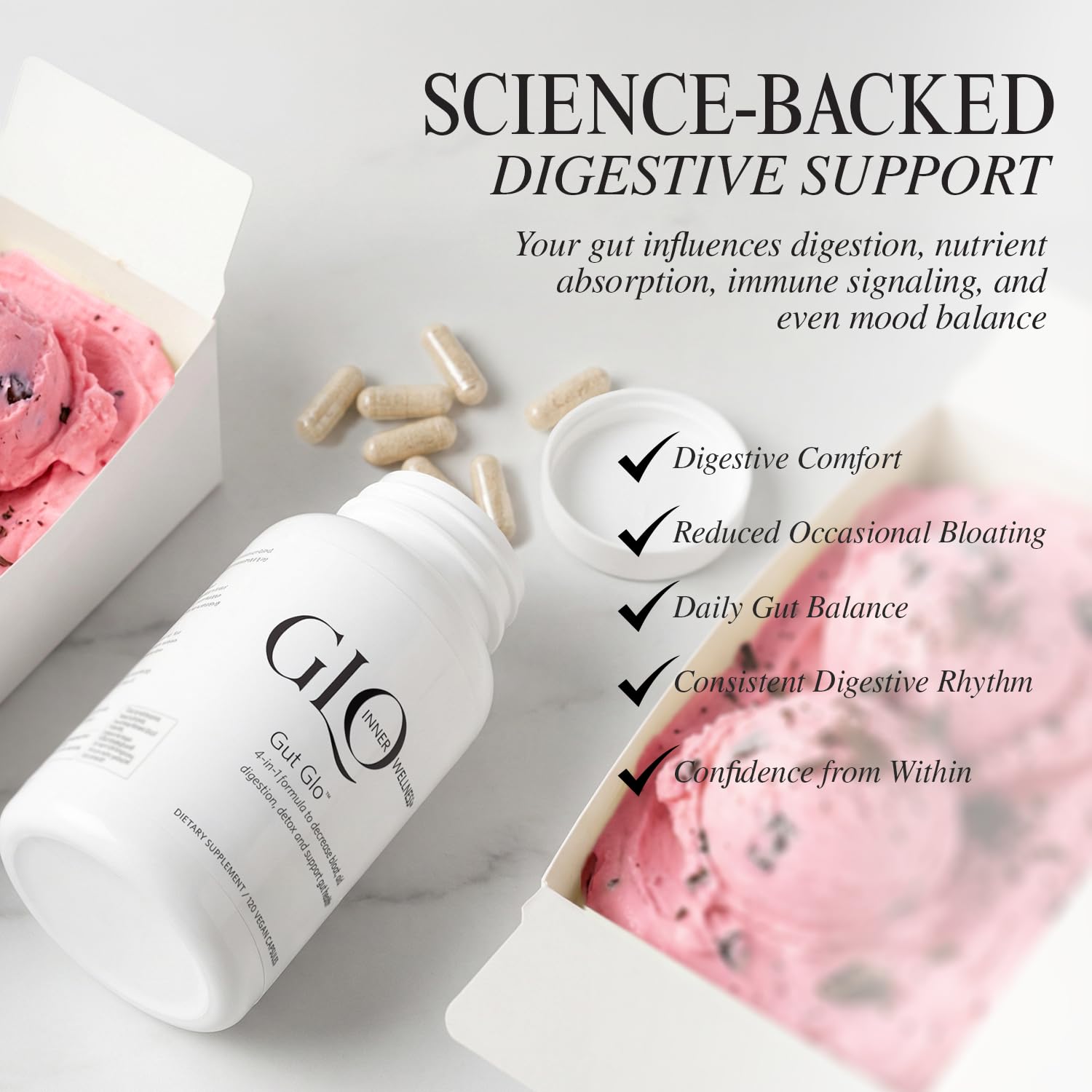 GLO Inner Wellness Gut Glo magnesio para apoyo digestivo