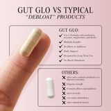 GLO Inner Wellness Gut Glo uso diario con vaso de agua