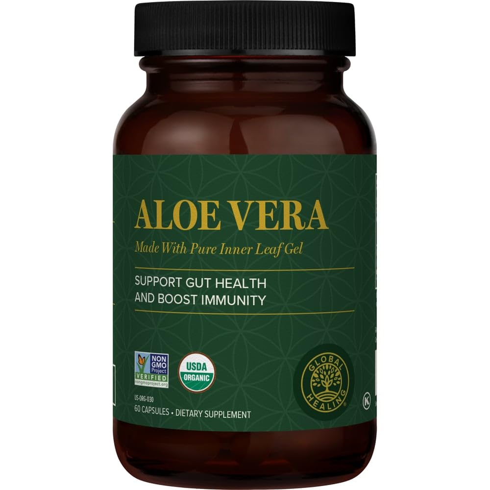 Global Healing Aloe Vera Bioactivo, hoja fresca, apoyo digestivo suave