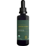 Global Healing Center: gotas de ashwagandha en botella cerrada para calma natural.