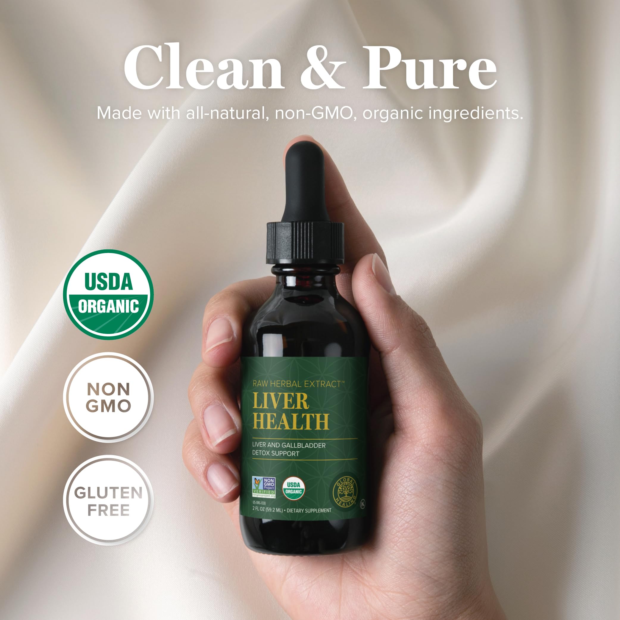 Global Healing Center Etiqueta del Producto: información clara sobre ingredientes clave y beneficios