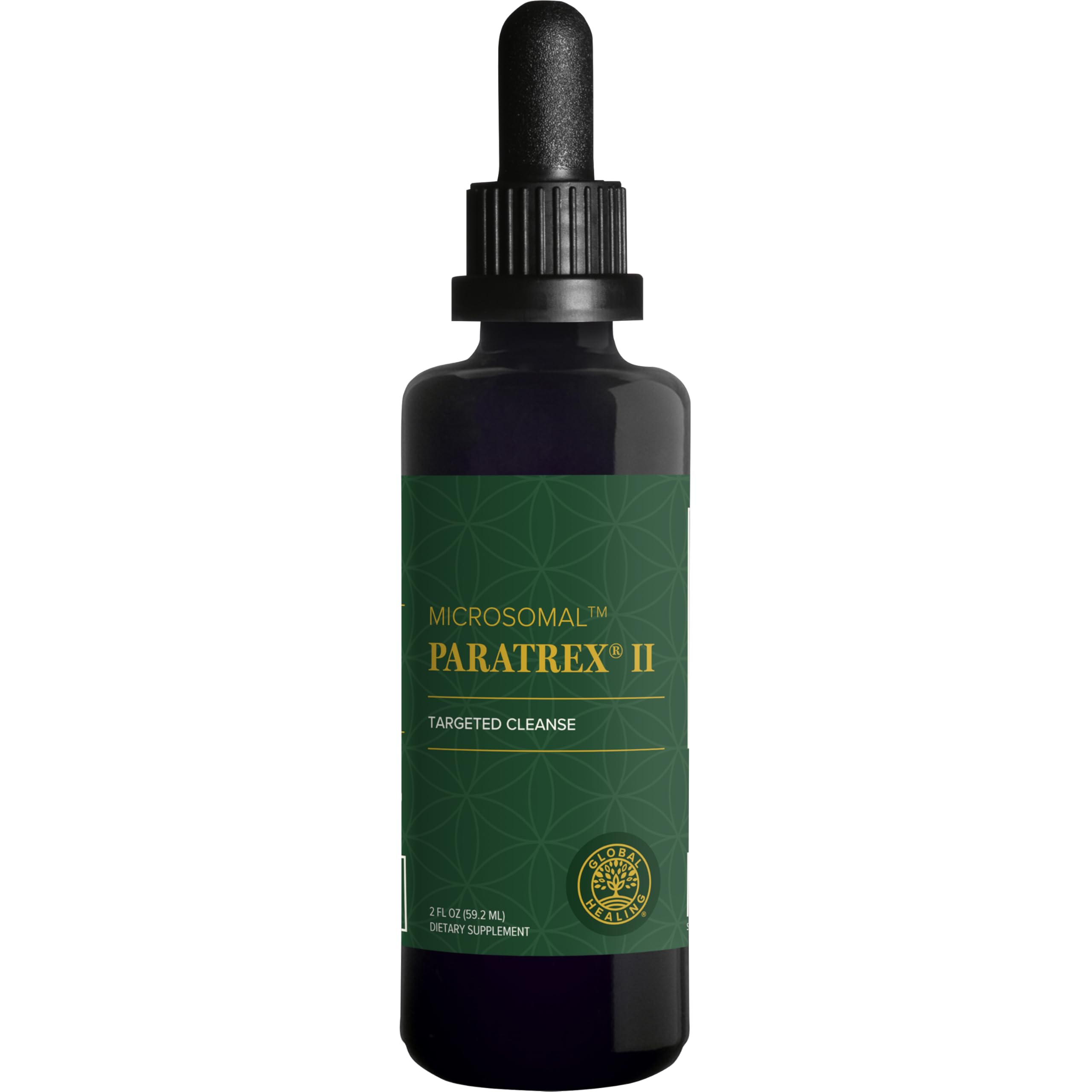 Global Healing Center Paratrex II, botella 2oz, apoyo detox diario para el bienestar.