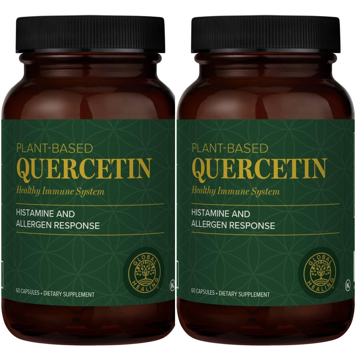 Global Healing Center QuerceFIT, botella dos-pack, ideal para apoyo inmunológico diario.
