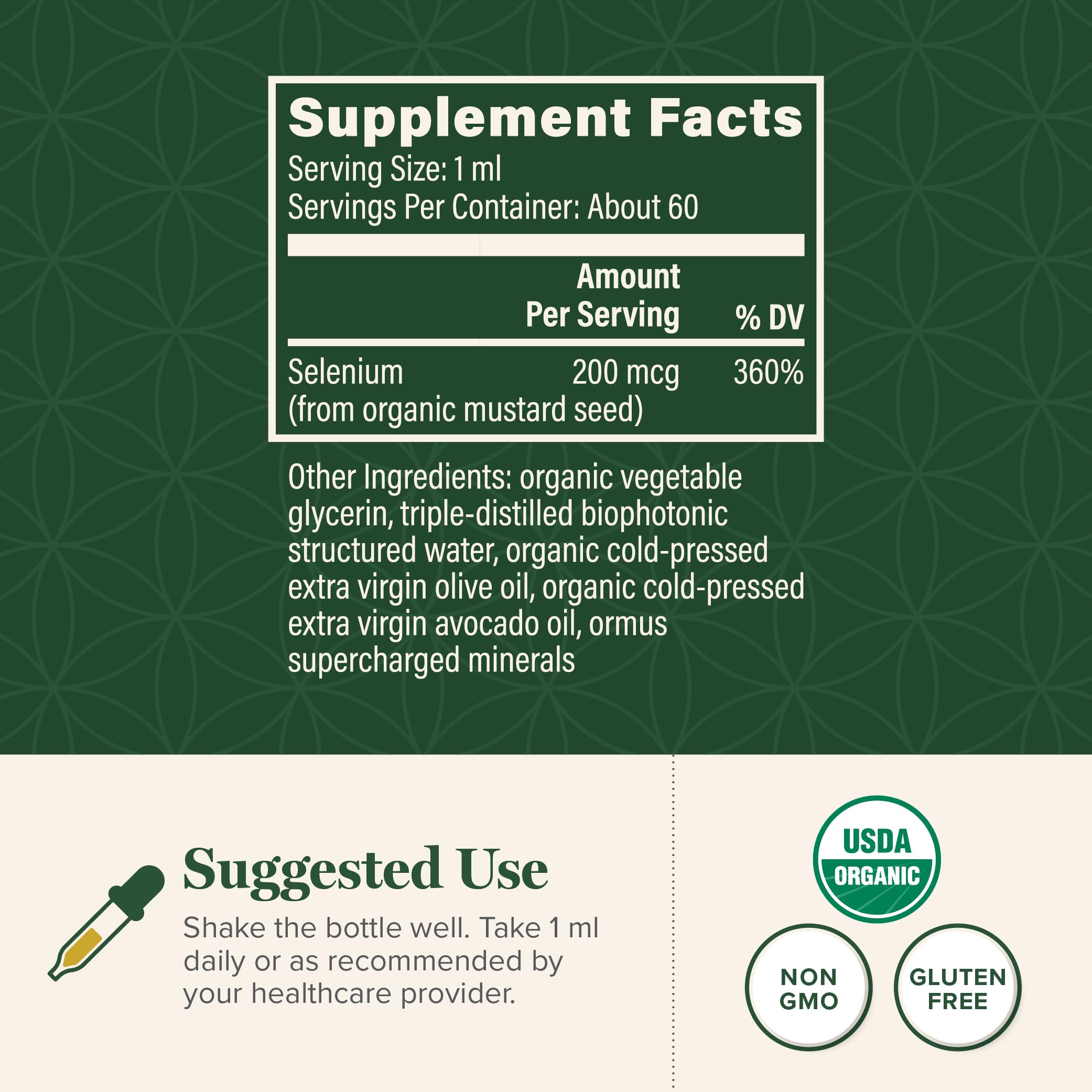 Global Healing Center Selenium Drops extracto organico de mostaza para absorción eficiente