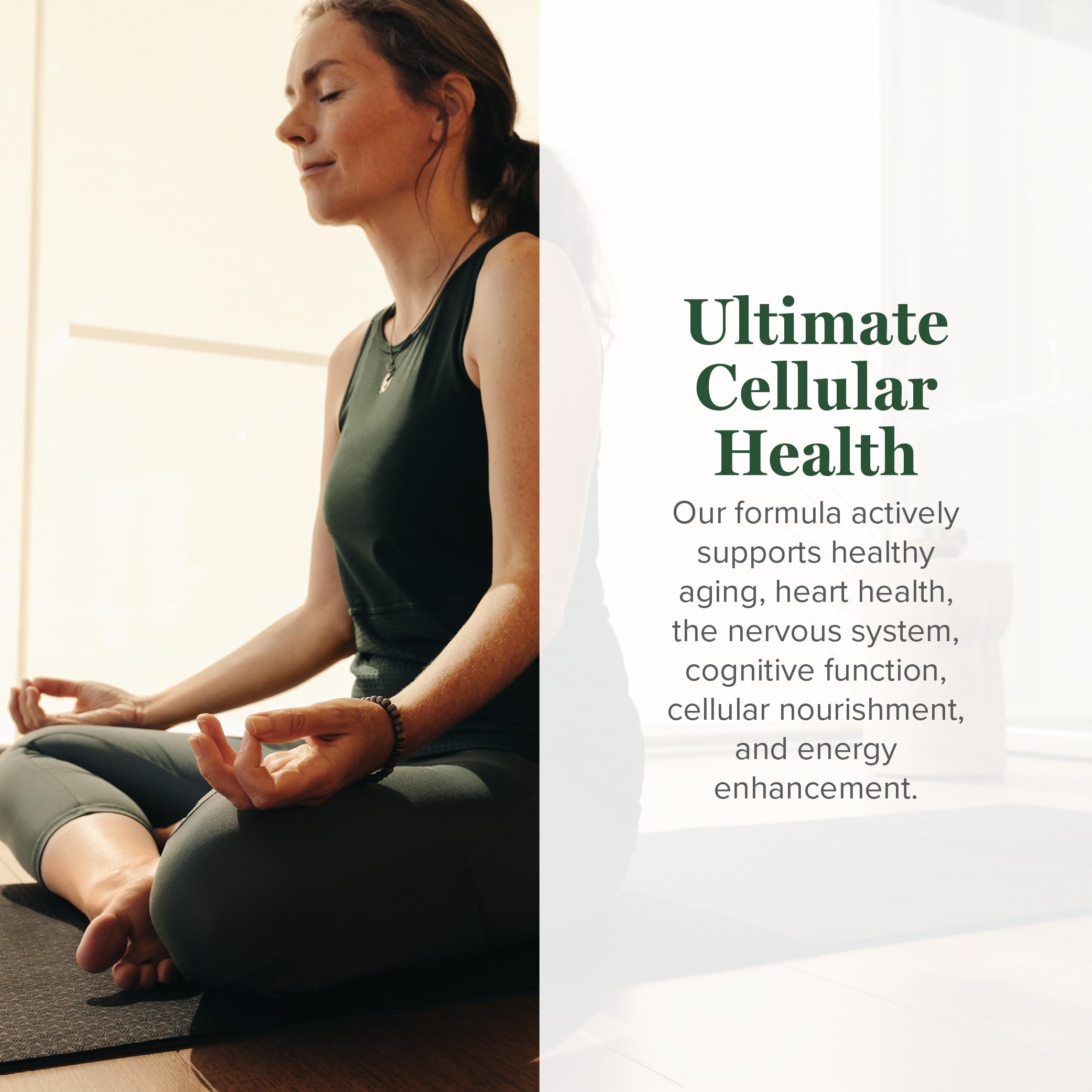 Global Healing Center Ultimate Cellular Health botella de vidrio con etiqueta detallada