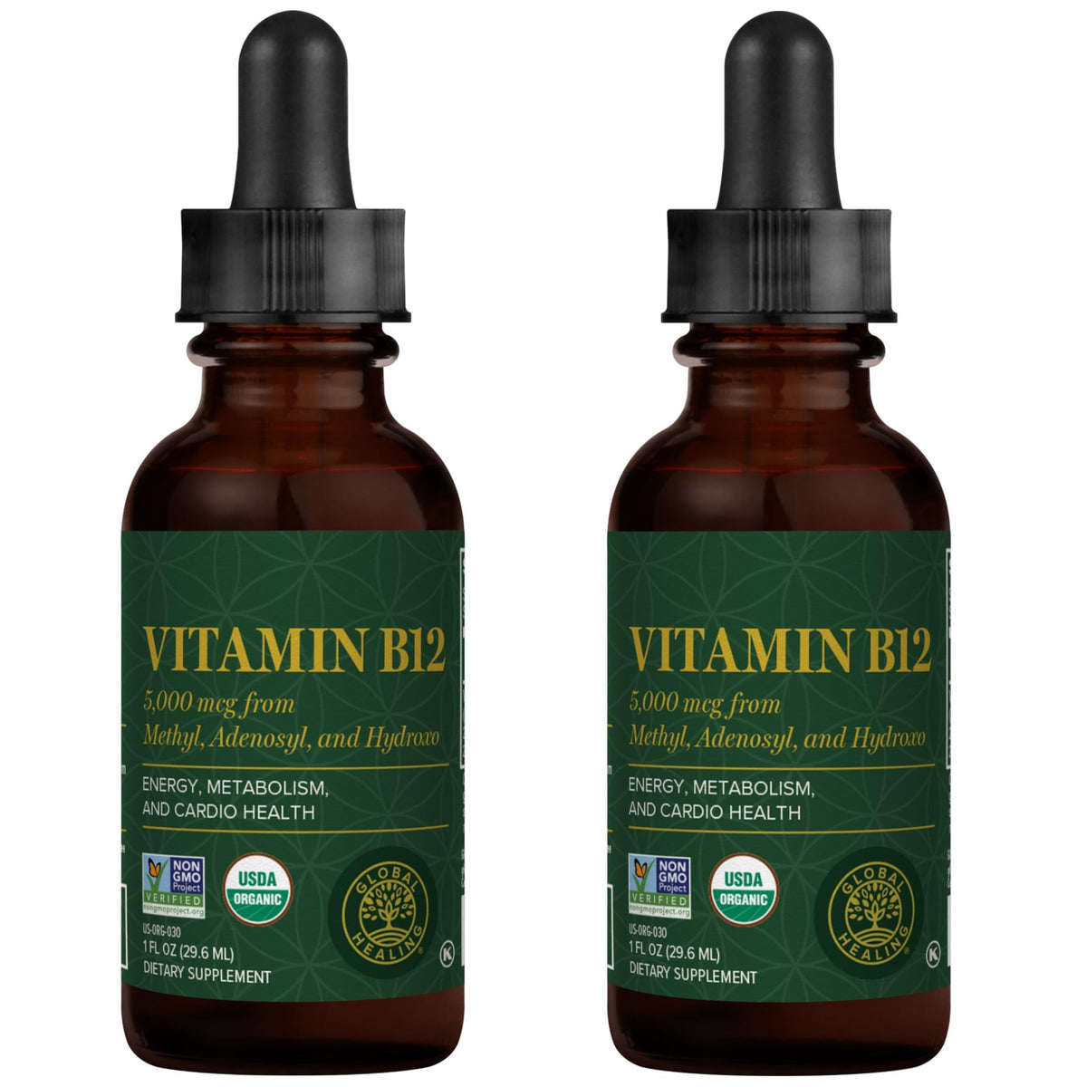 Global Healing Center Vitamina B12 5000 mcg en gotas sublinguales para absorción rápida