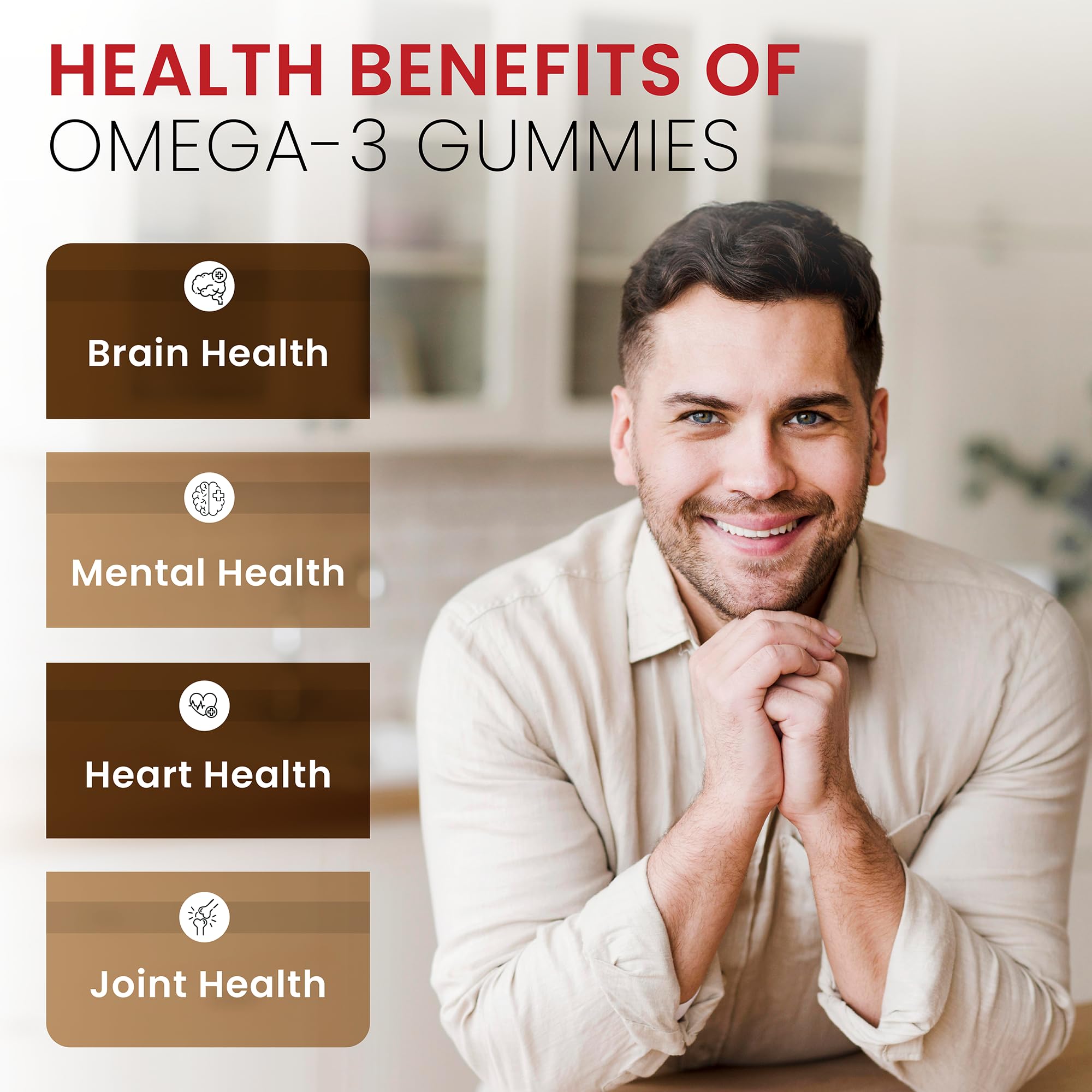 Global Health Naturals Omega3 Gummies sabor naranja natural, agradable y fresco.