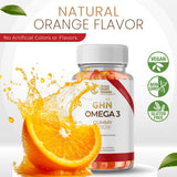 Global Health Naturals Omega3 Gummies, versión vegana, sin gelatina ni pescado.
