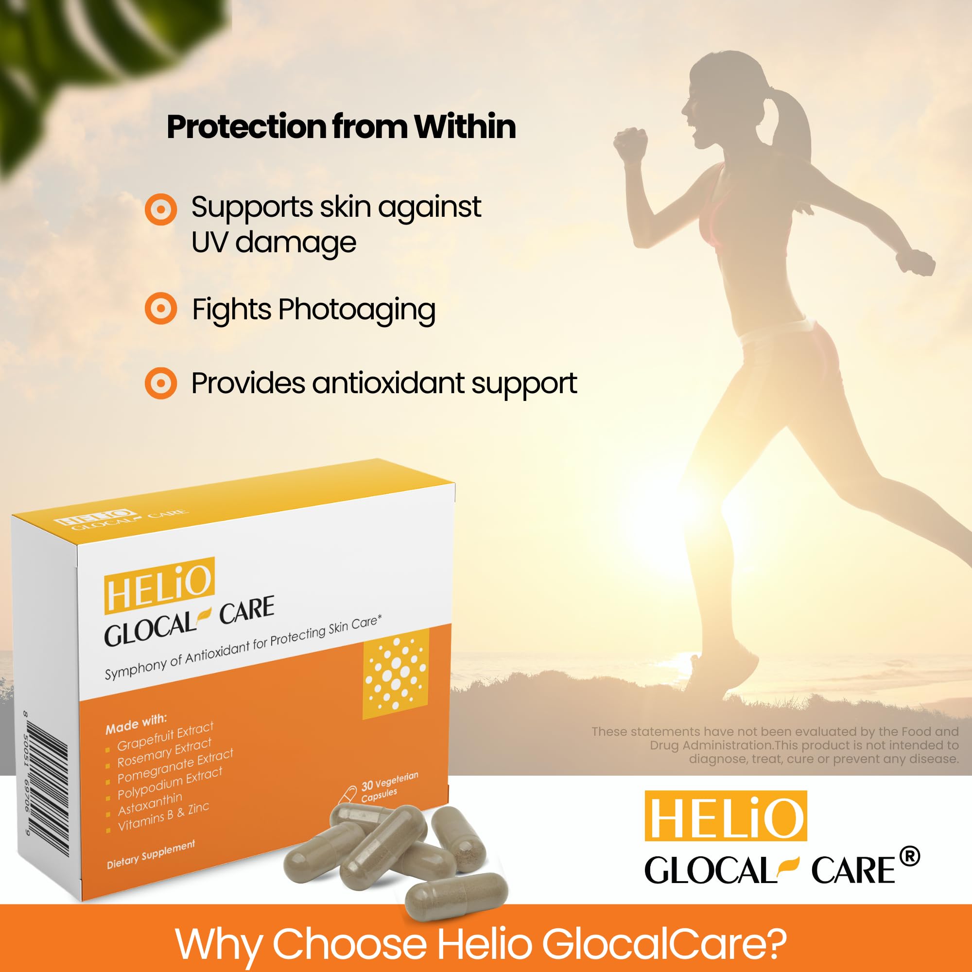 GlocalCare Helio defensa solar interna: complemento al protector tópico