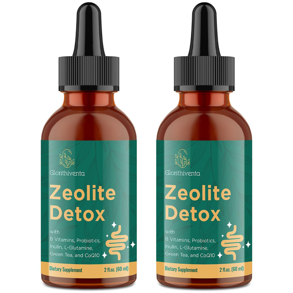 Glorithiventa Zeolita Detox en empaque, fácil de usar diariamente