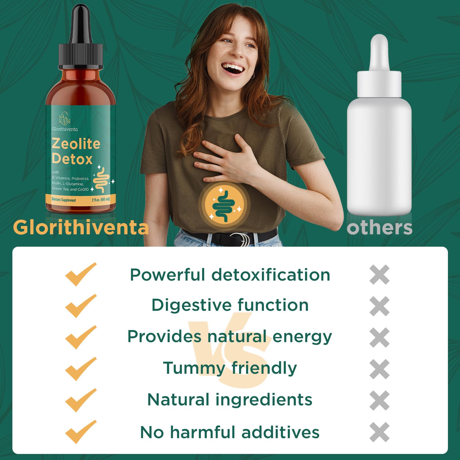 Fórmula fabricada en EE. UU. de Glorithiventa Zeolita Detox