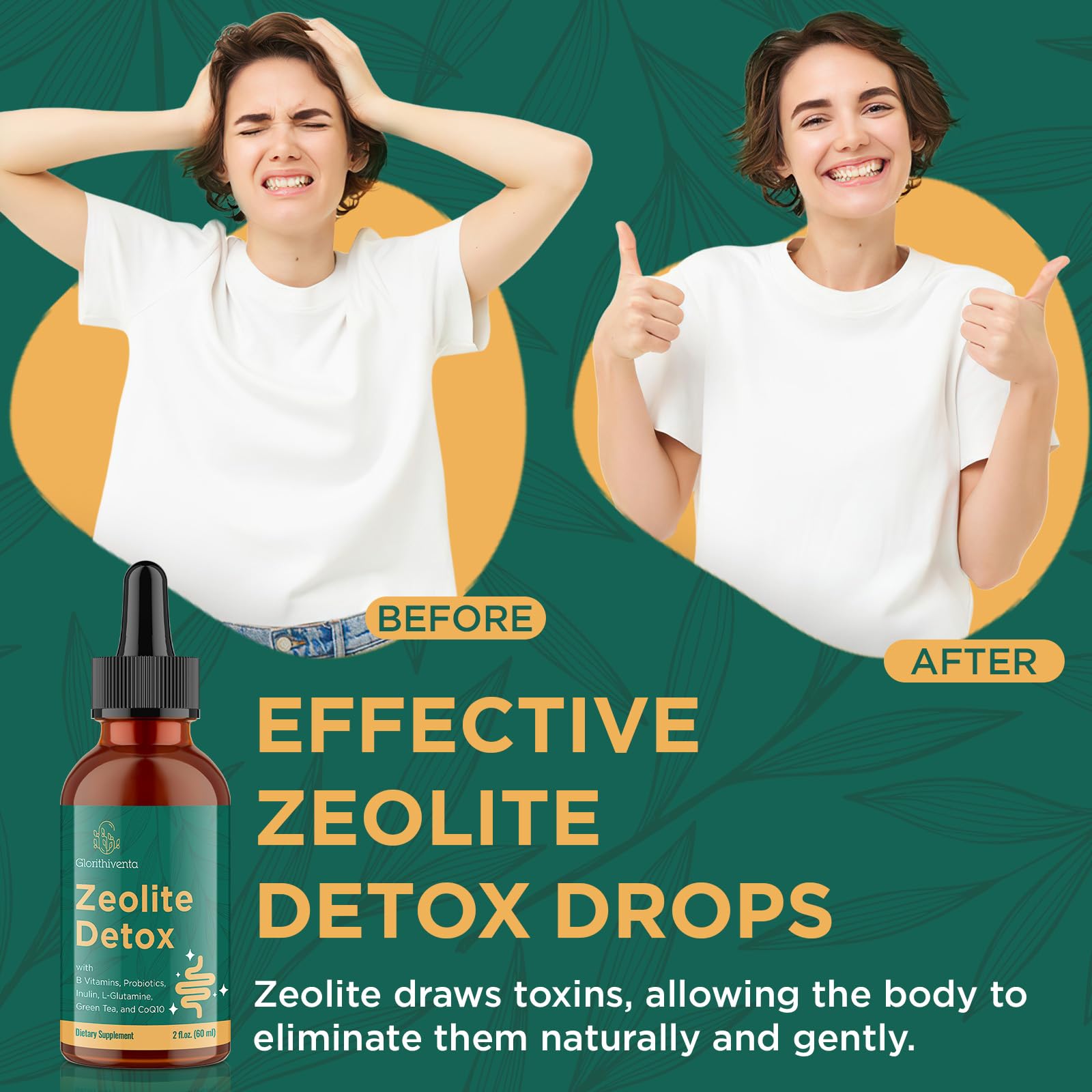 Gotas con vitamina B de Glorithiventa Zeolita Detox para energía suave
