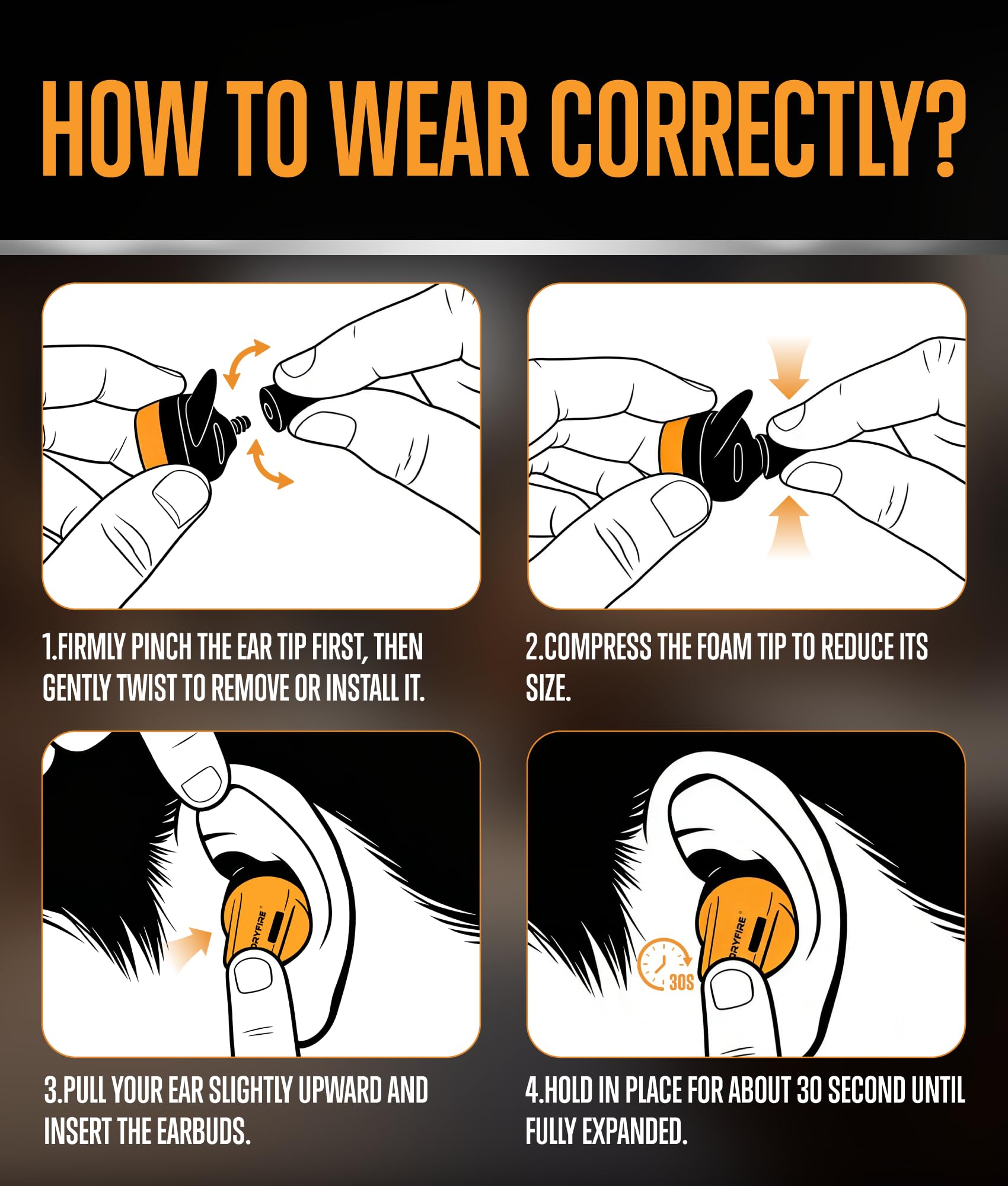 GLORYFIRE Auriculares para trabajo industrial con comodidad duradera.
