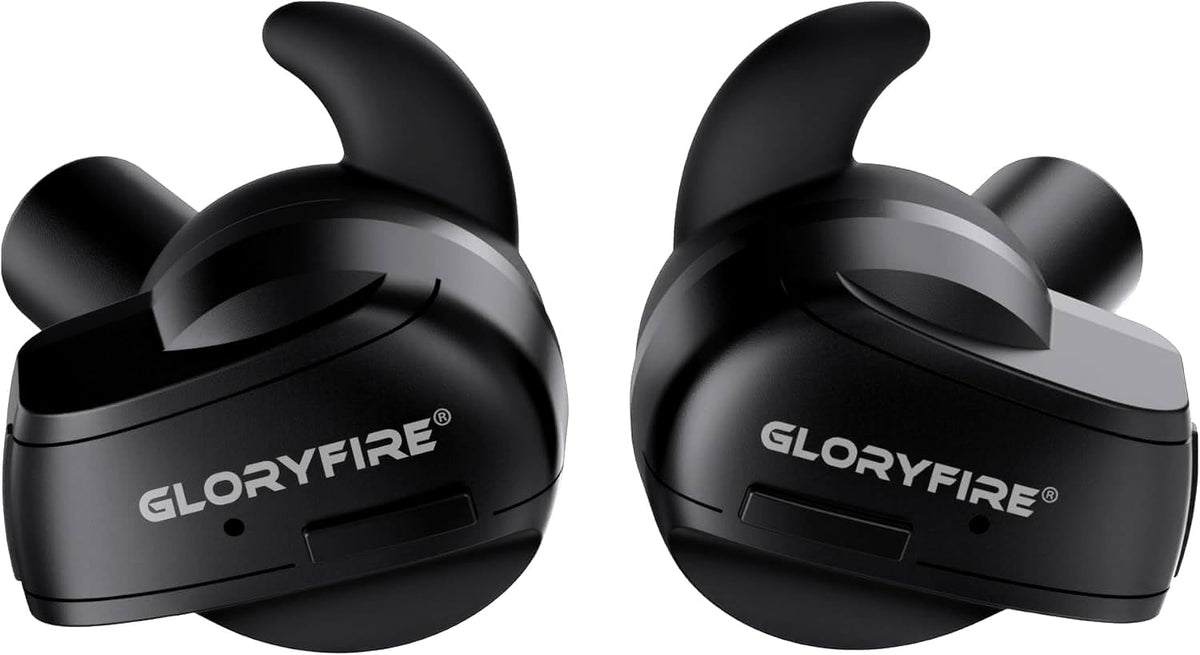 GLORYFIRE protección auditiva para disparos, acabado mate negro, reducción de ruido eficaz.