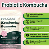 Glo Vous Probiotic Kombucha Gummies digestivas, alivio suave de la hinchazón diaria.