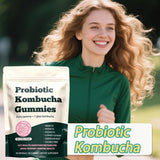 Glo Vous Probiotic Kombucha Gummies de fruta, snack cómodo para el día.