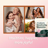 Glo Vous Probiotic Kombucha Gummies con aceite MCT, energía estable durante el día.