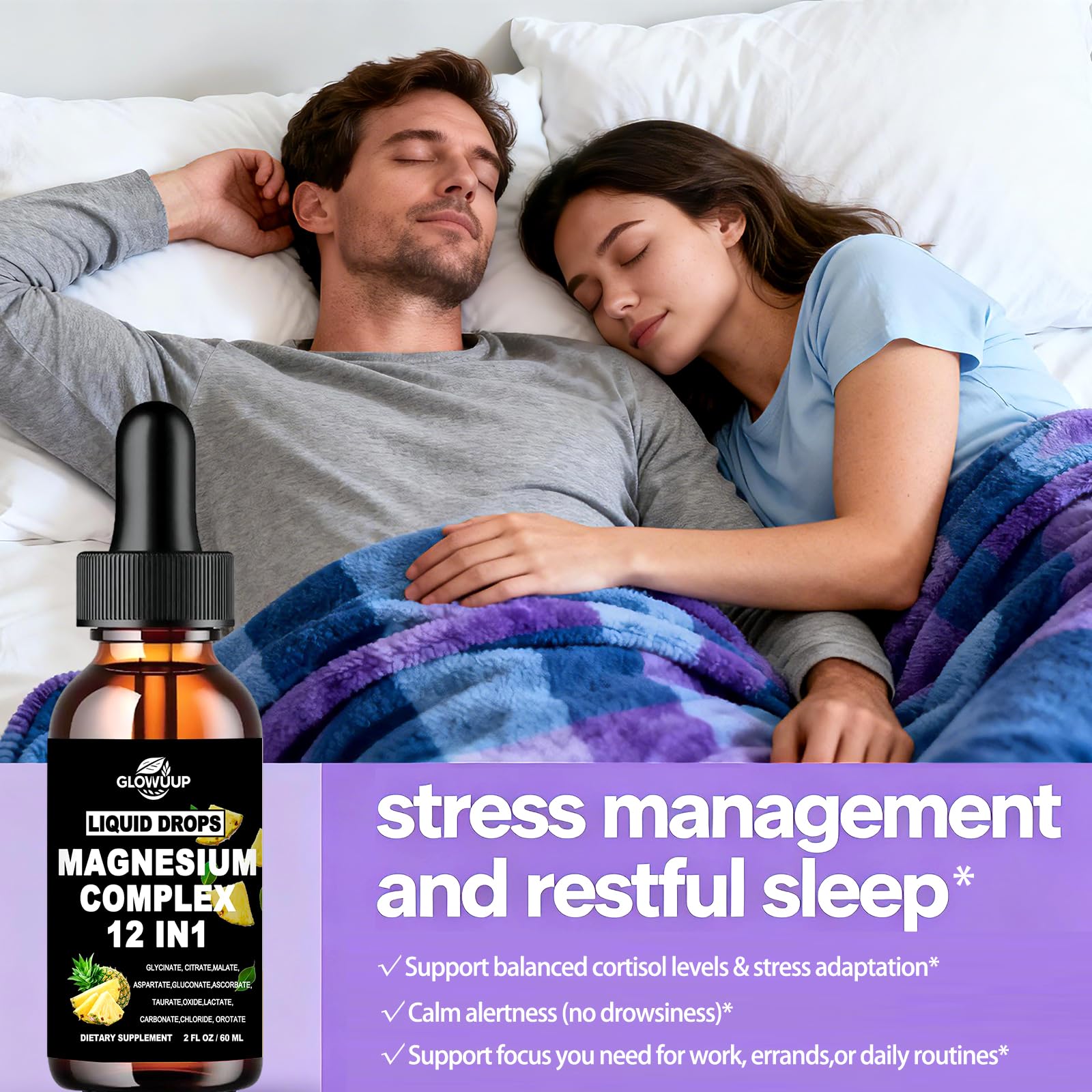 GLOVVUUP Magnesio 12 en 1, con D3 y K2 para huesos