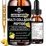 glovvuup colageno en gotitas, botella destacada para apoyo a piel y articulaciones.