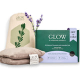 Almohadilla Glow Botanica con linaza y lavanda para calor suave.