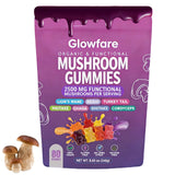Glowfare Gomitas de Hongos, presentación atractiva para consumo diario.