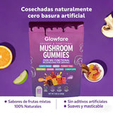 Glowfare Gomitas de Hongos, textura suave para masticar y rutina diaria.
