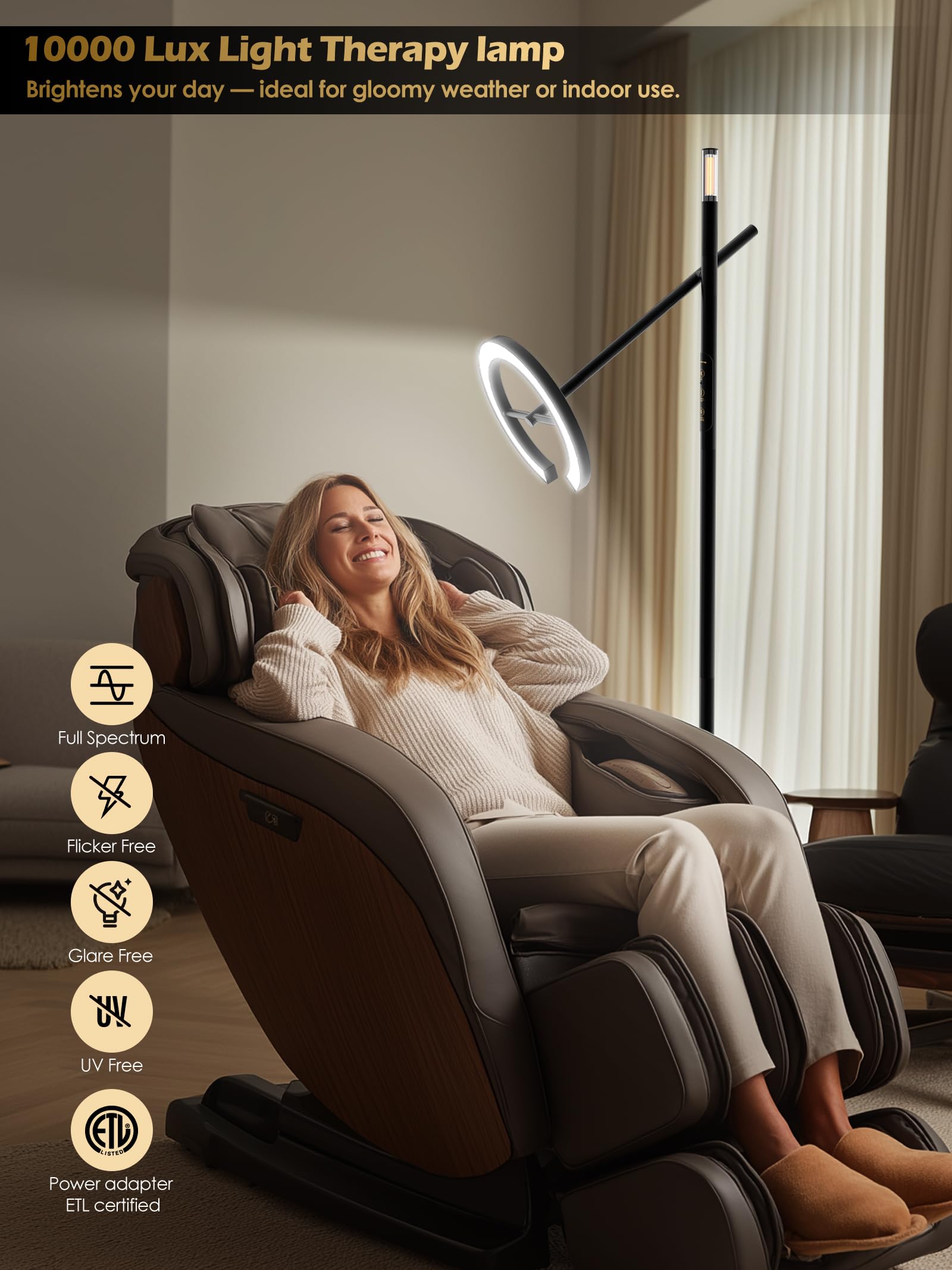 Glowrium lámpara luz 2700K-6500K, temperatura variable para ambientes cálidos o nítidos