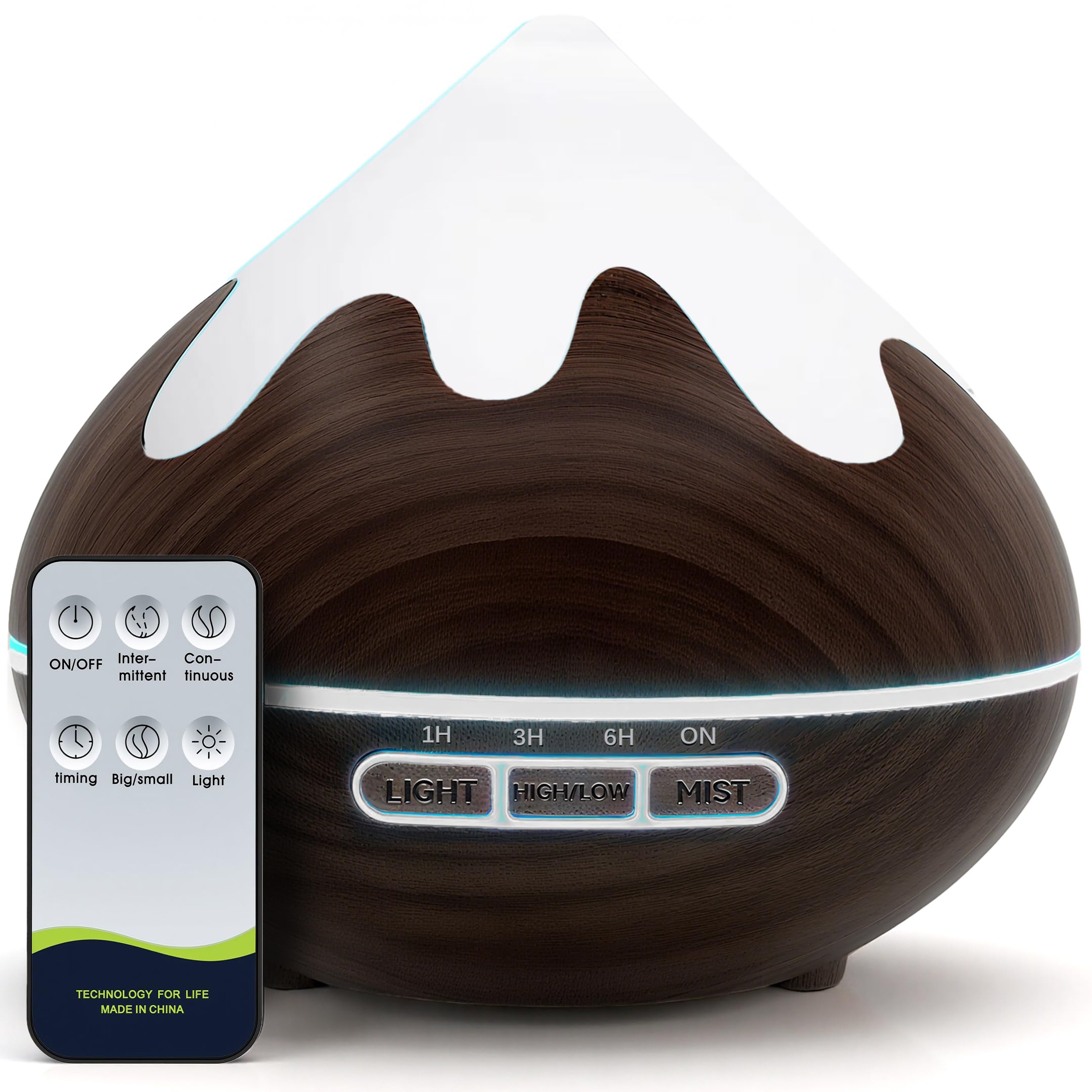 GLOXA difusor aroma 500ml combinación de fragancias y luz relajante