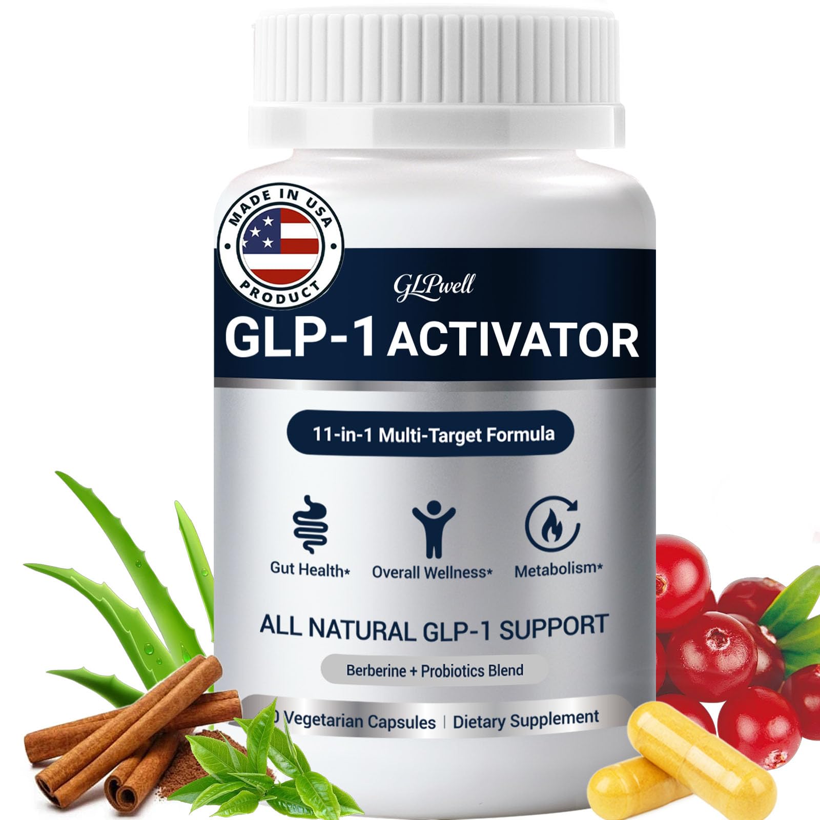 GLPwell GLP-1 Activate: botella frontal para iniciar tu rutina diaria de bienestar