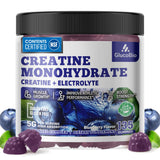 GlucoBio creatina monohidrato gomitas en botella, fuente de energía para entreno