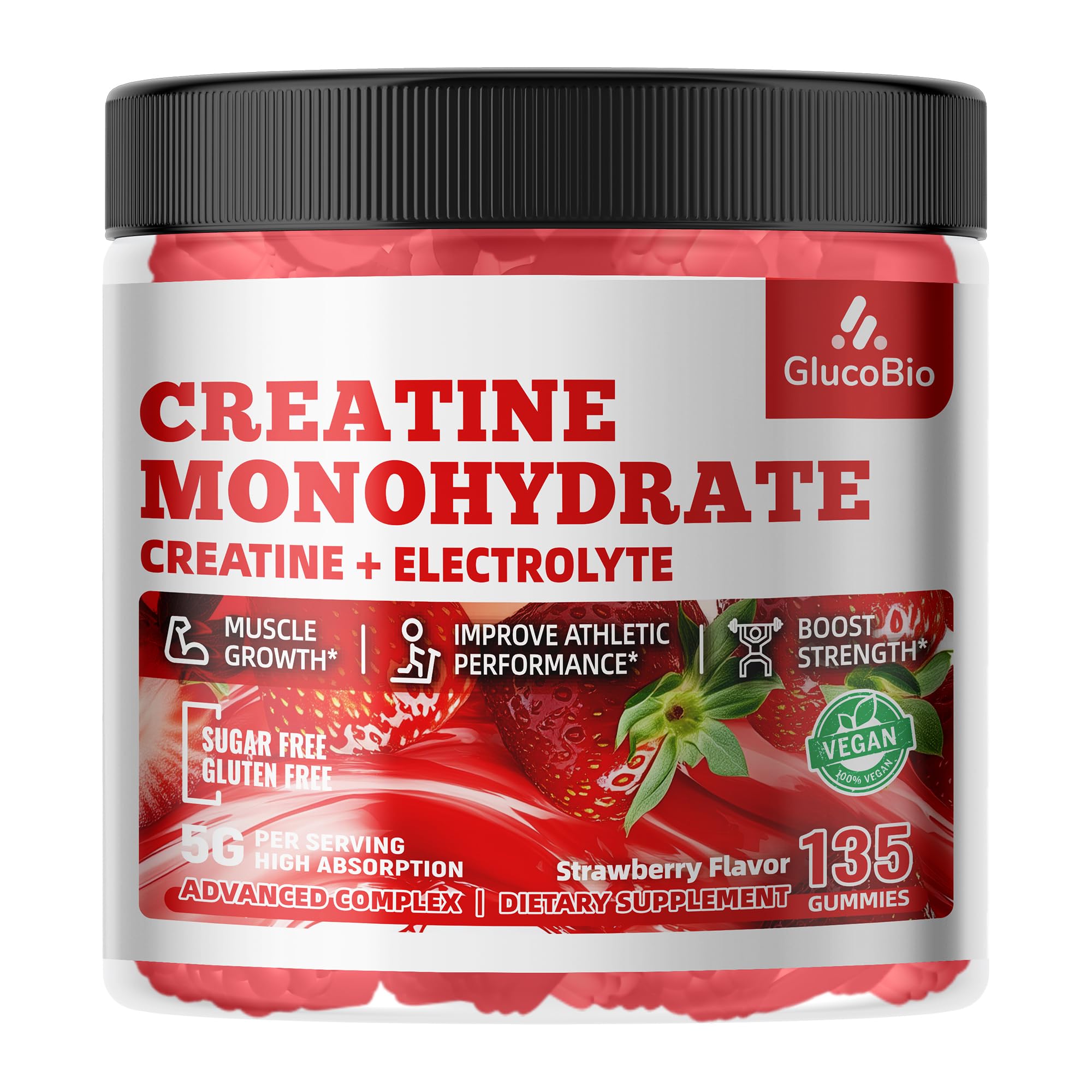 GlucoBio envase de gominolas de creatina para uso previo al entrenamiento