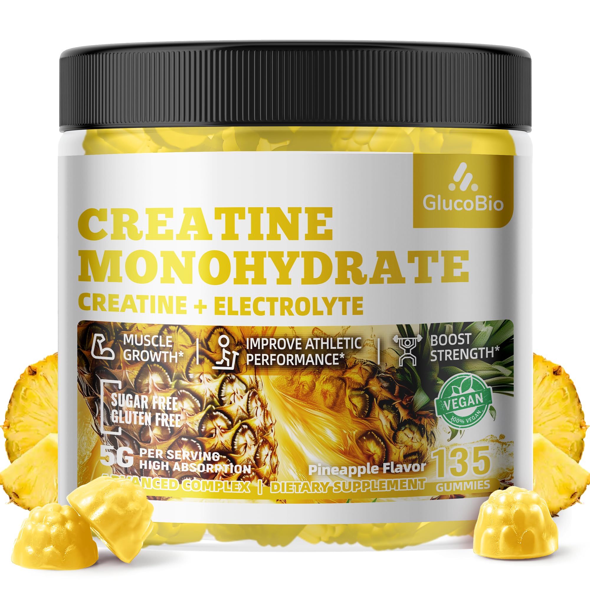 GlucoBio gomitas de creatina, fáciles de dosificar para entrenamientos consistentes