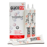 Glucogel: tubo de 25 g, presentación práctica para llevar y usar rápidamente.