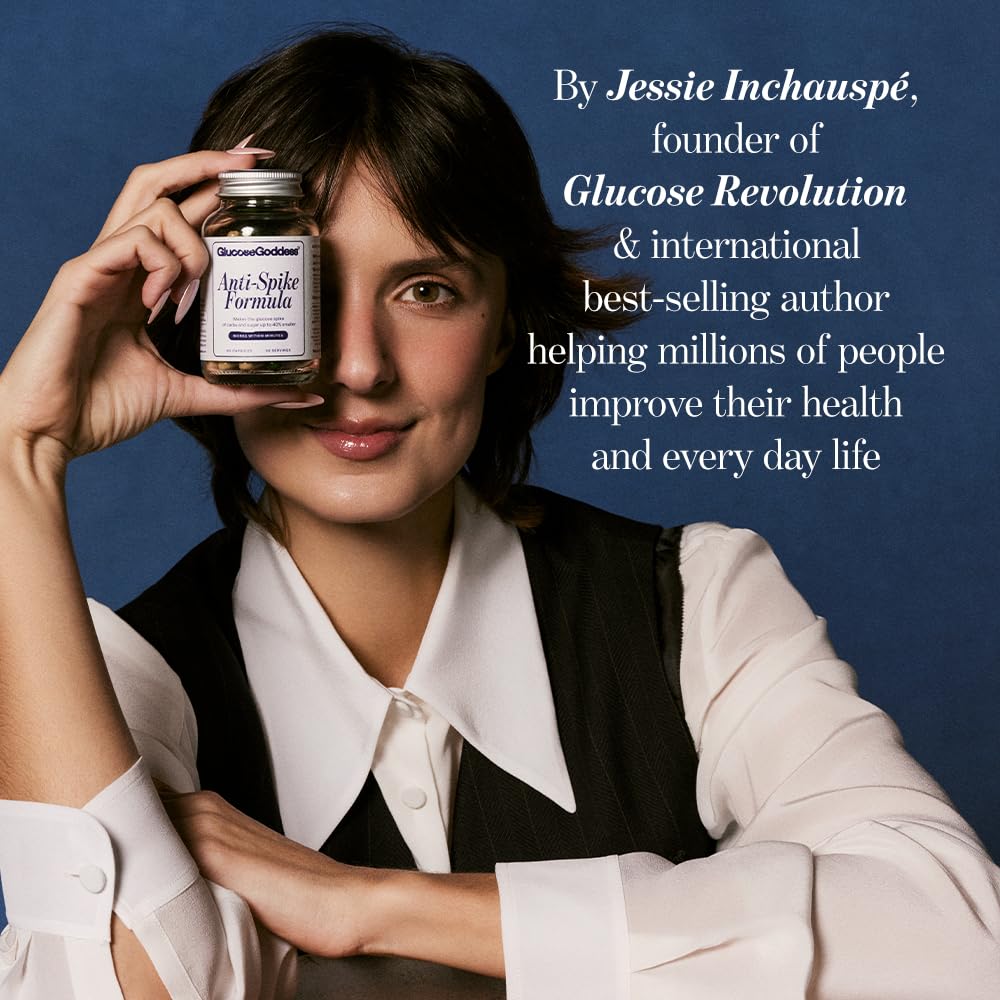 Cápsulas de Glucose Revolution Anti-Spike para uso diario y estilo de vida activo.