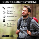 Glucose SOS Melts empaque caja: fácil de guardar en bolso o coche.