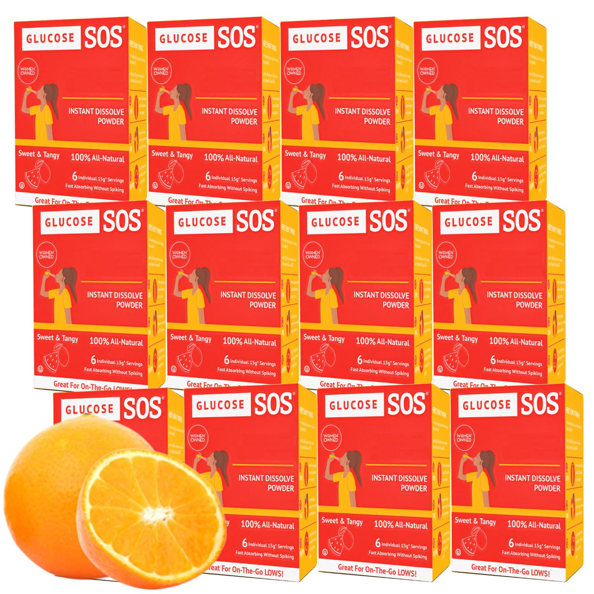 Glucose SOS paquetes dextrosa naturales, absorción rápida, se disuelven en la boca sin agua