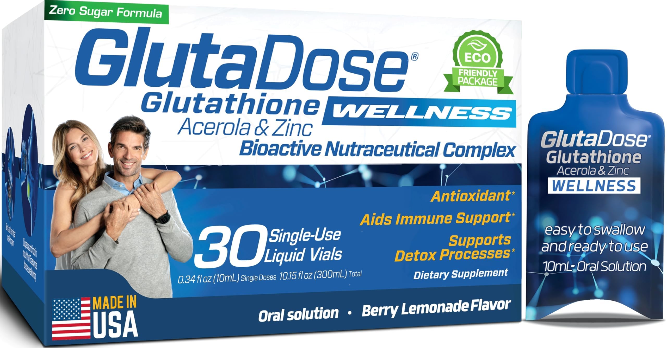 GlutaDose: botella limon-berry, sabor refrescante para energía diaria