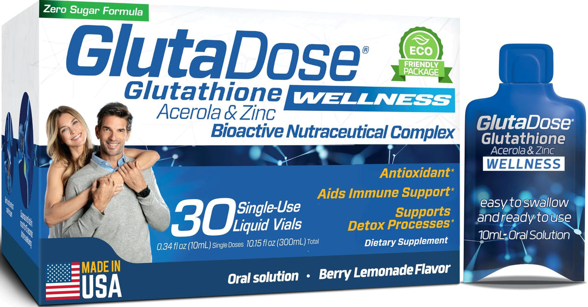 GlutaDose: botella limon-berry, sabor refrescante para energía diaria