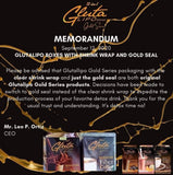 Glutalipo Serie Dorada Melón Lechoso, estuche de sobres, practicidad para tu día a día.