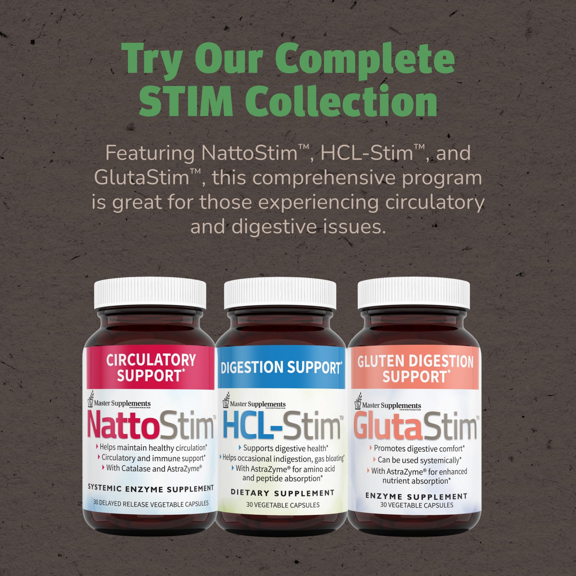 GlutaStim: cápsulas veganas para apoyo digestivo sin gluten