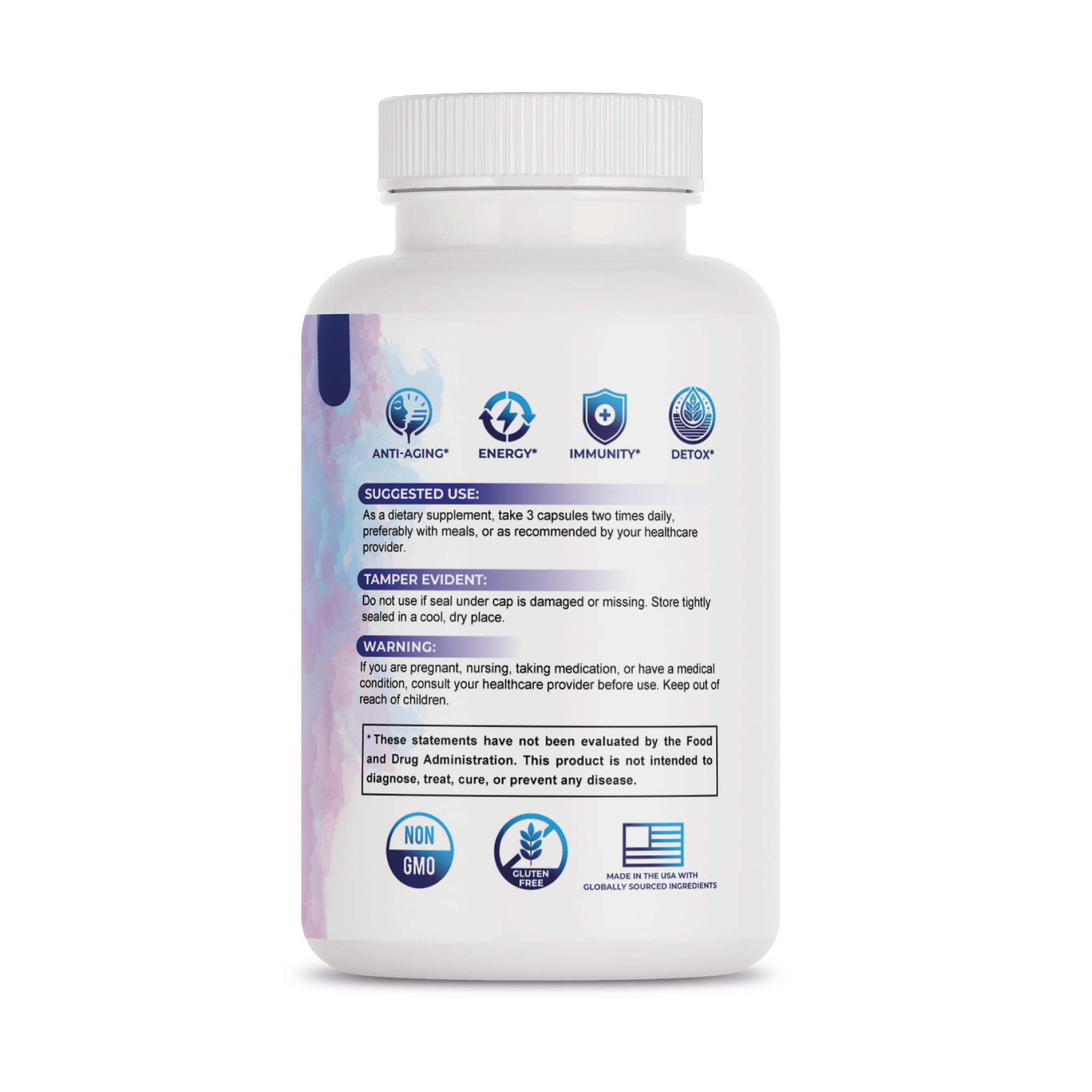 Glutathione Amino Complex: cápsulas en primer plano para soporte inmune.