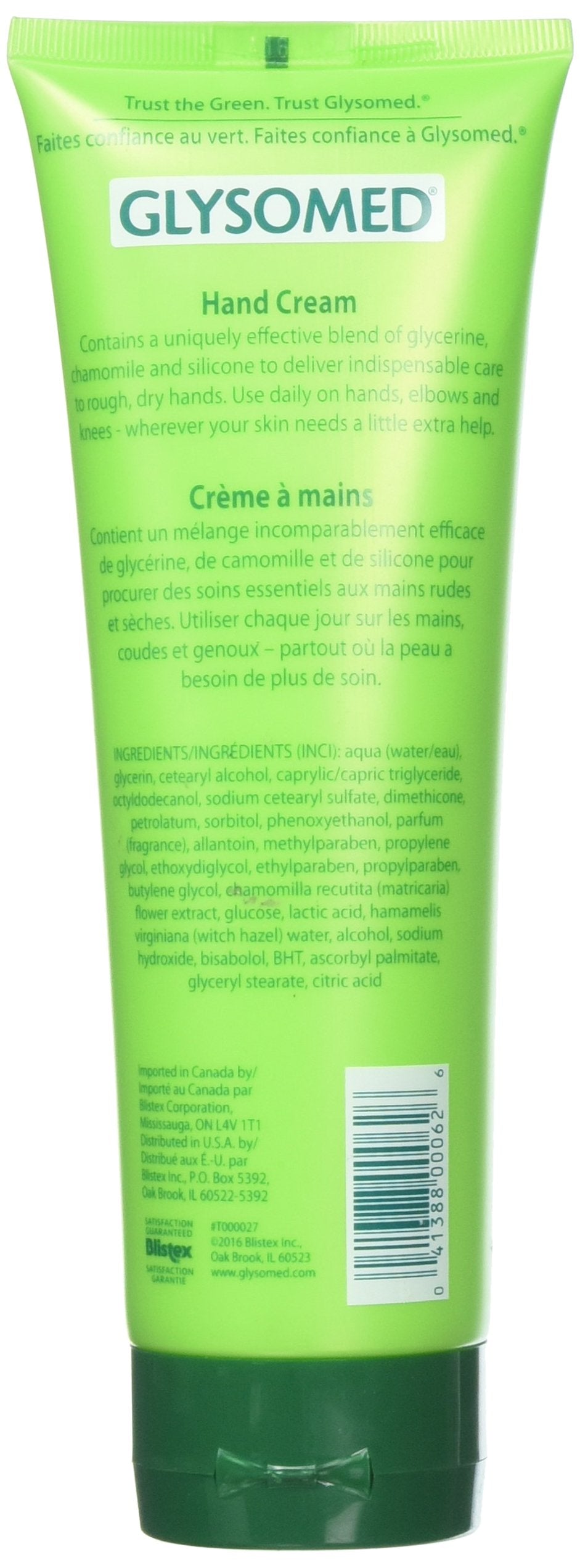 Glysomed aplicación de crema para manos, cuidado diario de la piel seca.