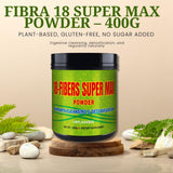 G.M.J FIBRA 18 Super MAX, ingredientes naturales de fibra vegetal para soporte digestivo.