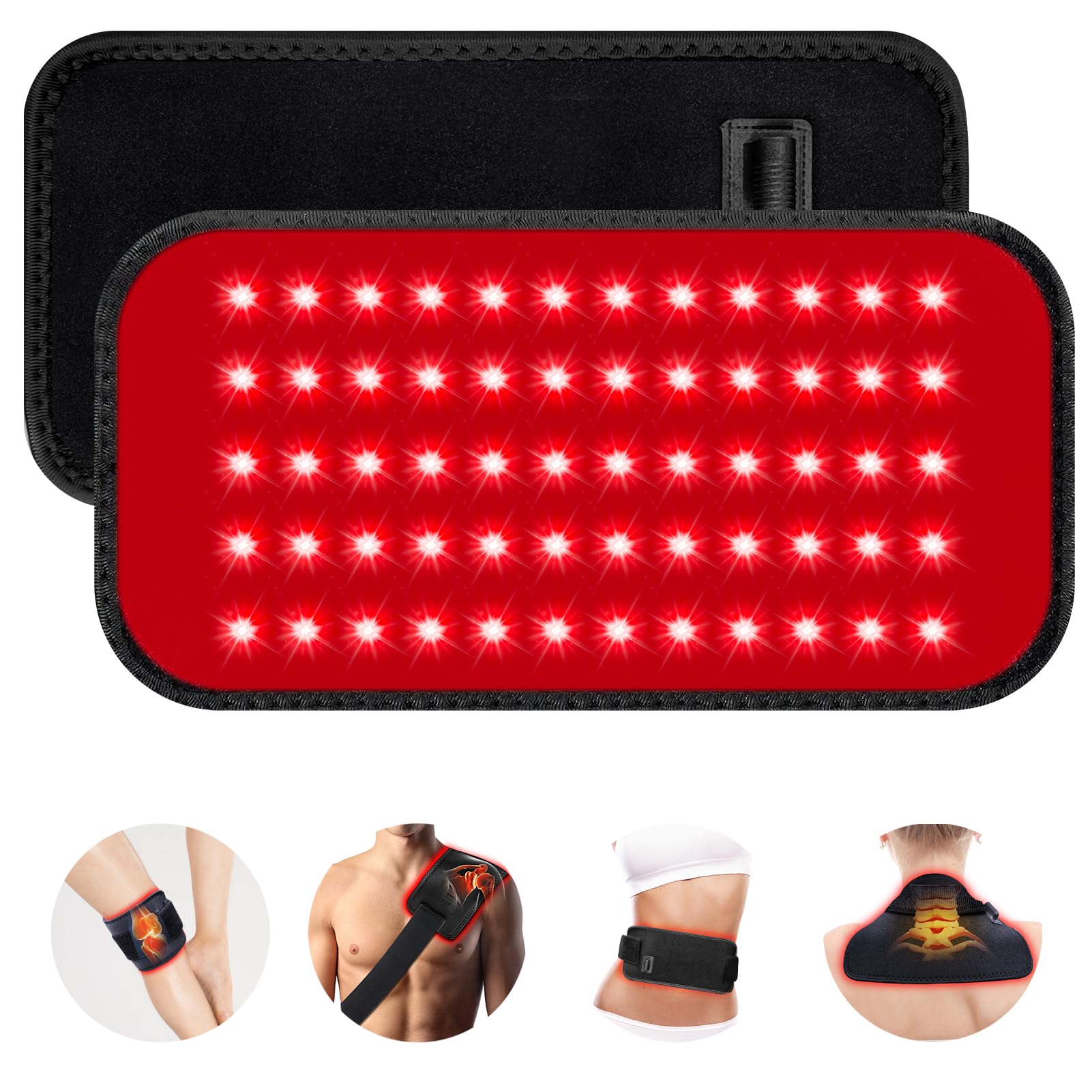 GMOWNW cinturón de terapia de luz roja e infrarroja para espalda y hombros, sensación de confort.
