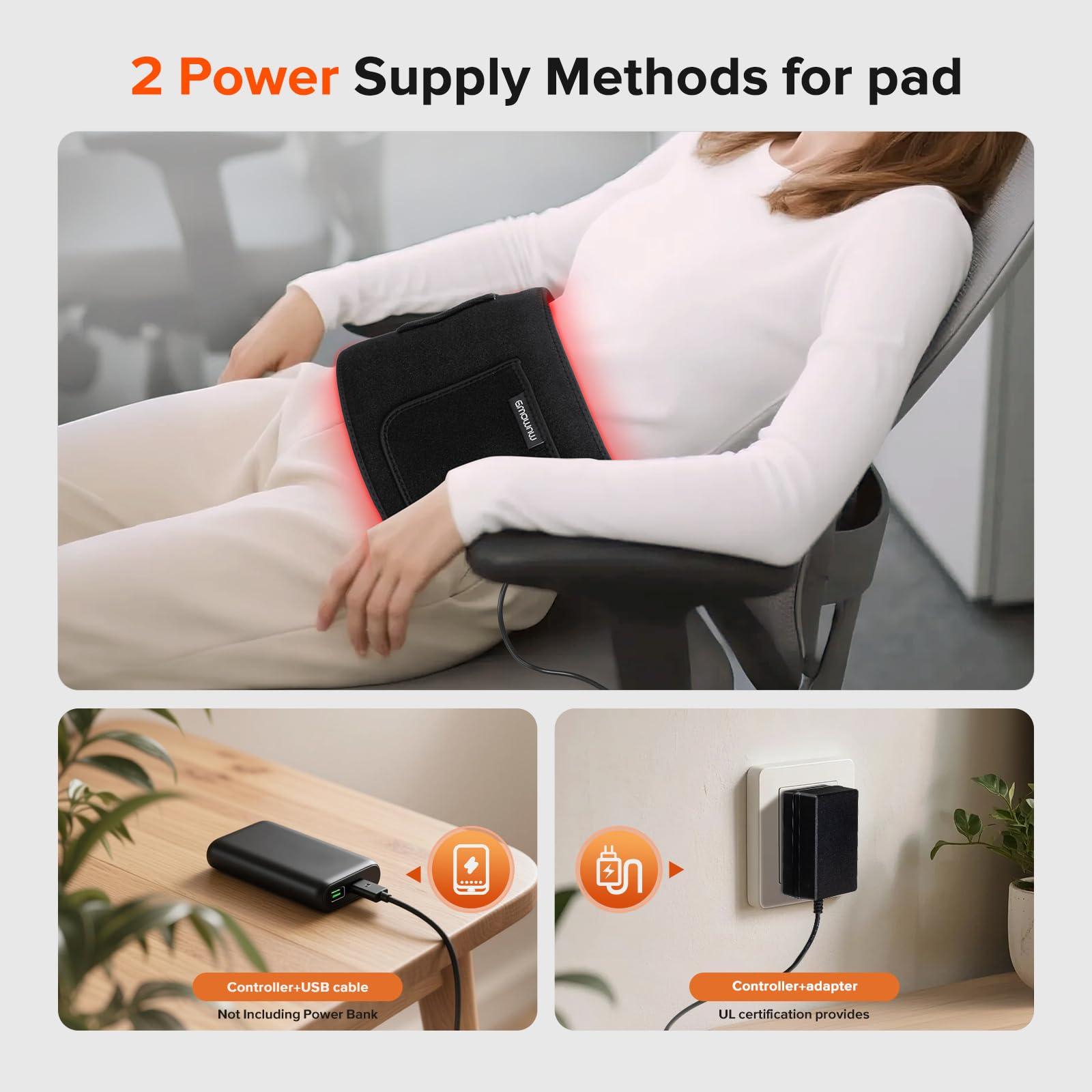 GMOWNW pulsos 10hz y 40hz, terapia sin calor para mayor confort