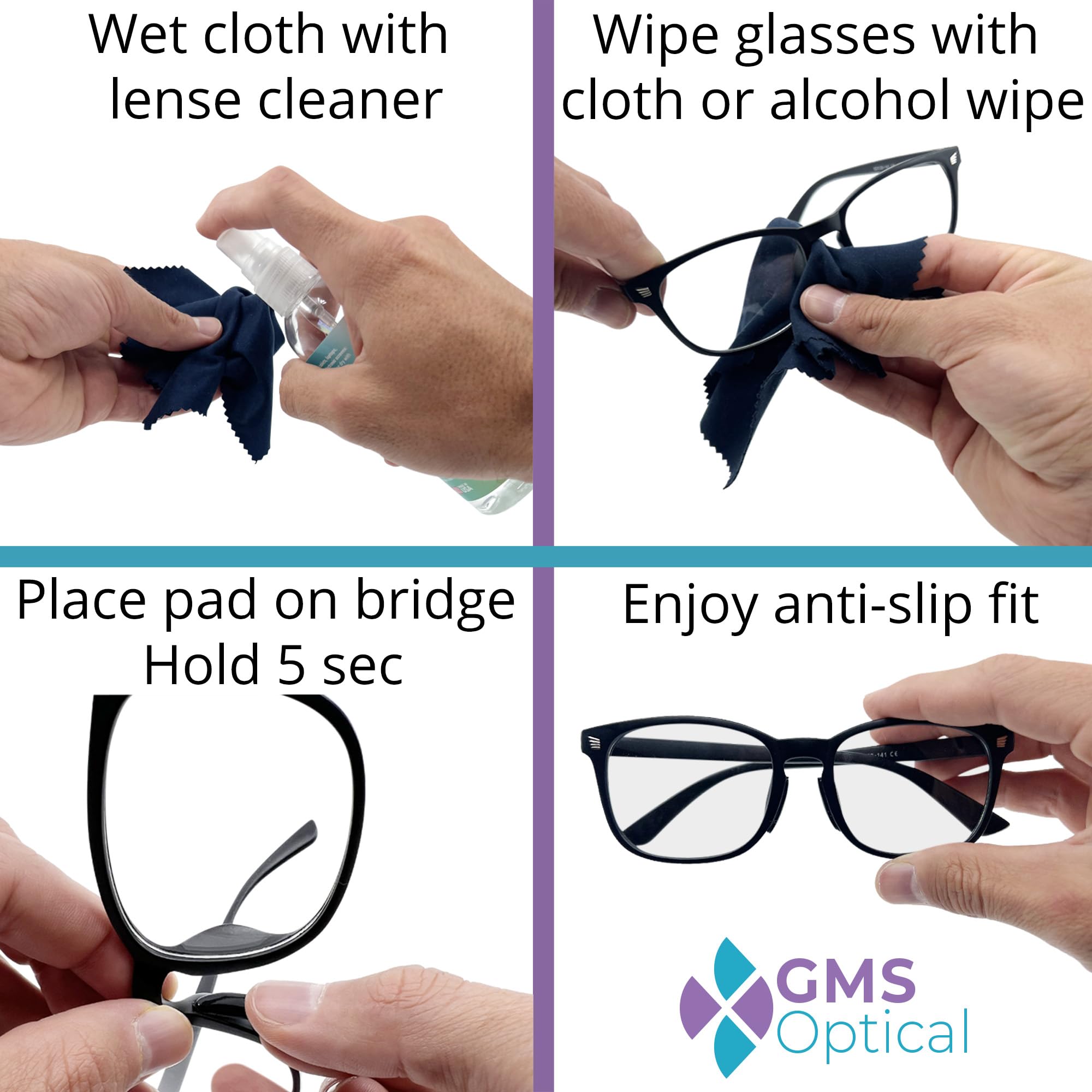 GMS Optical compatibilidad con varios tamaños de nariz para más usuarios.