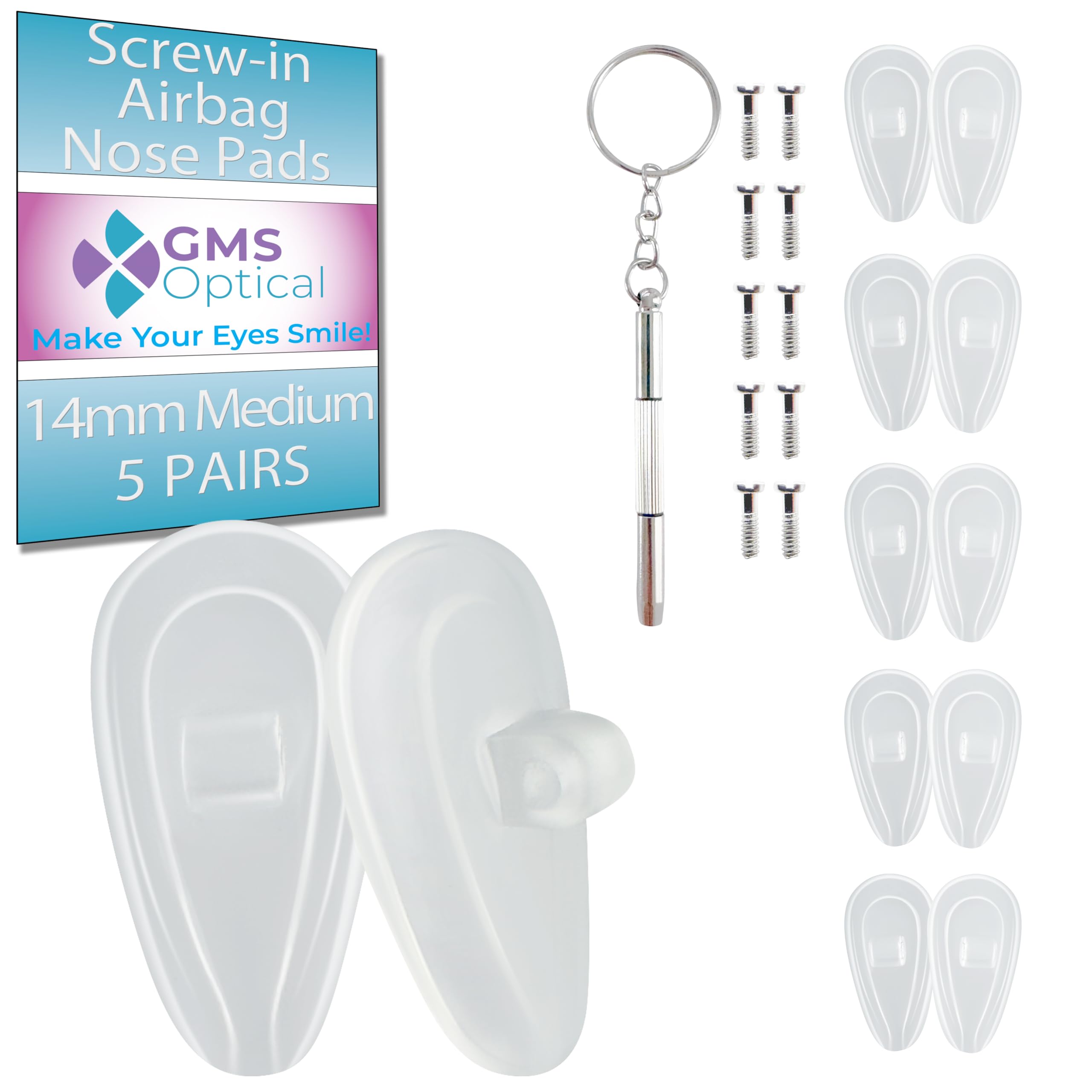 GMS Optical: almohadillas nasales 11mm para un ajuste cómodo y estable.